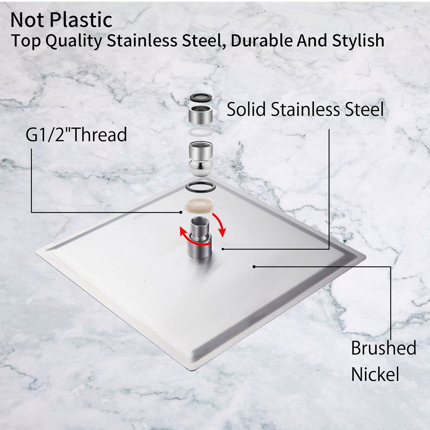 Schwisteen Stainless Rain Style Shower Head (4 Sizes)