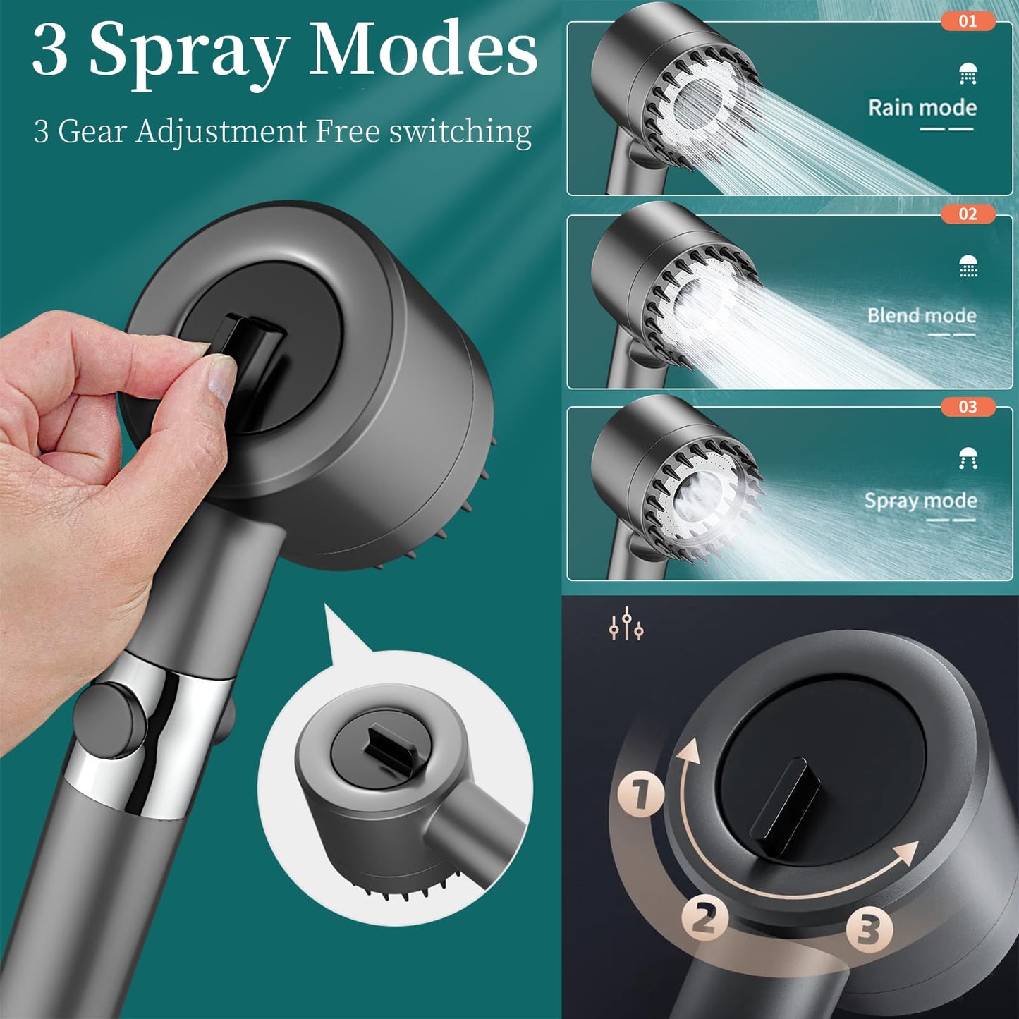 Schwisteen Original Filtered Massaging Shower Head