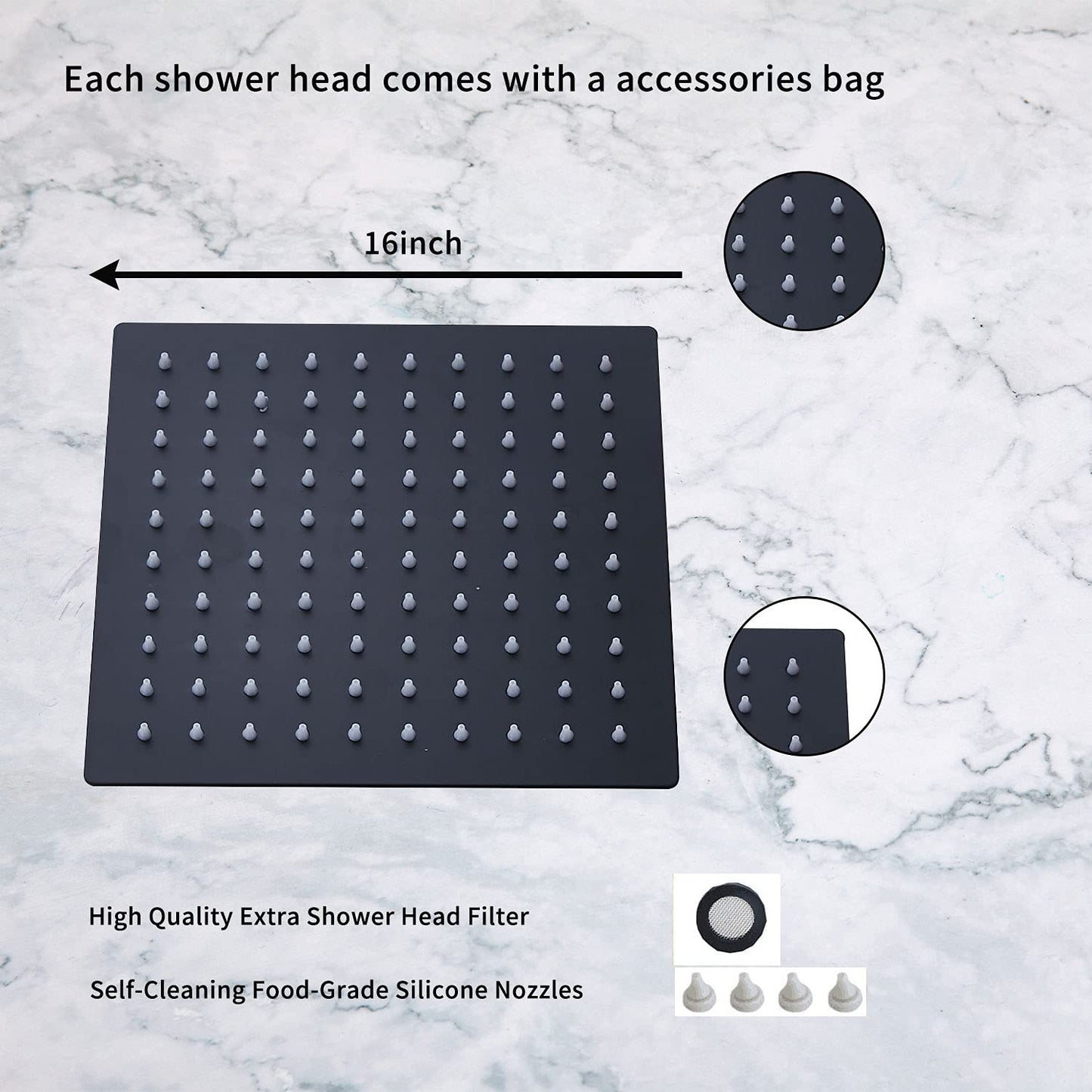 Schwisteen Stainless Rain Style Shower Head (4 Sizes)
