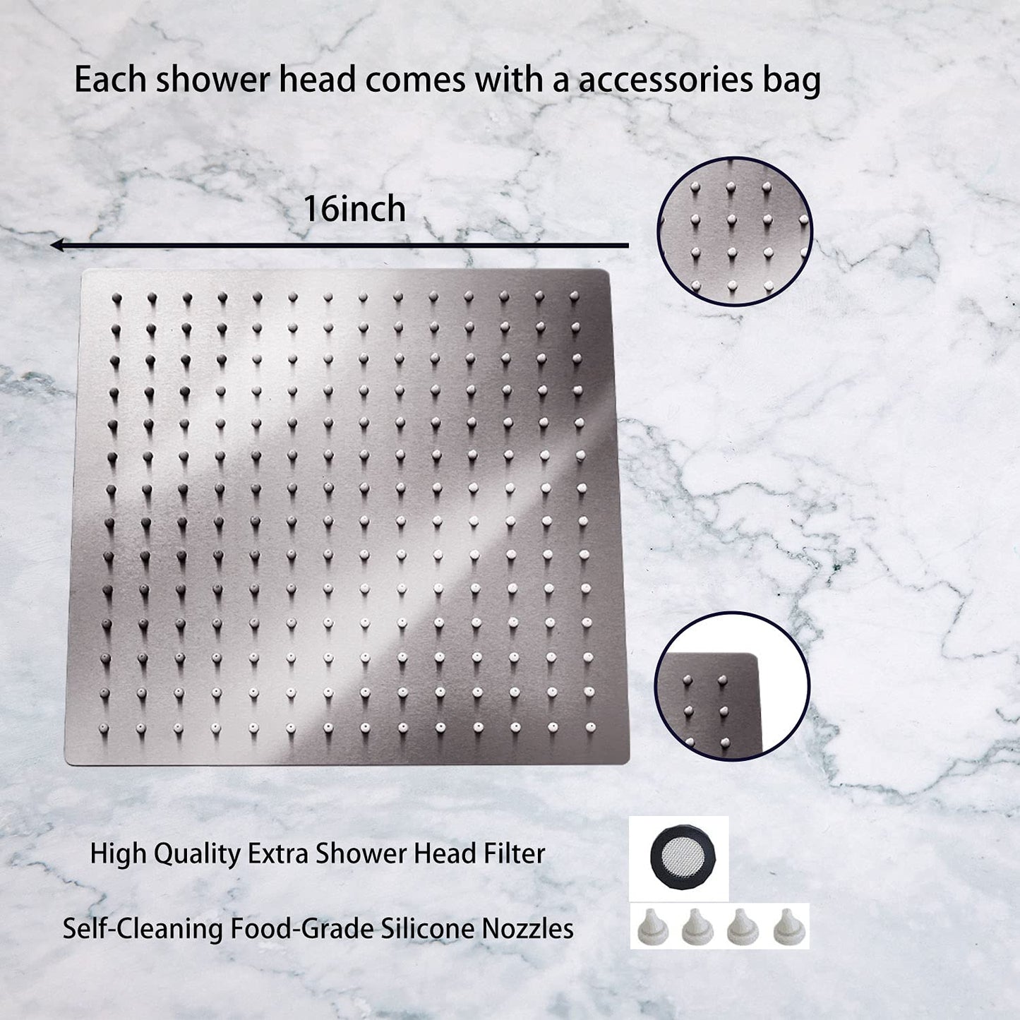 Schwisteen Stainless Rain Style Shower Head (4 Sizes)