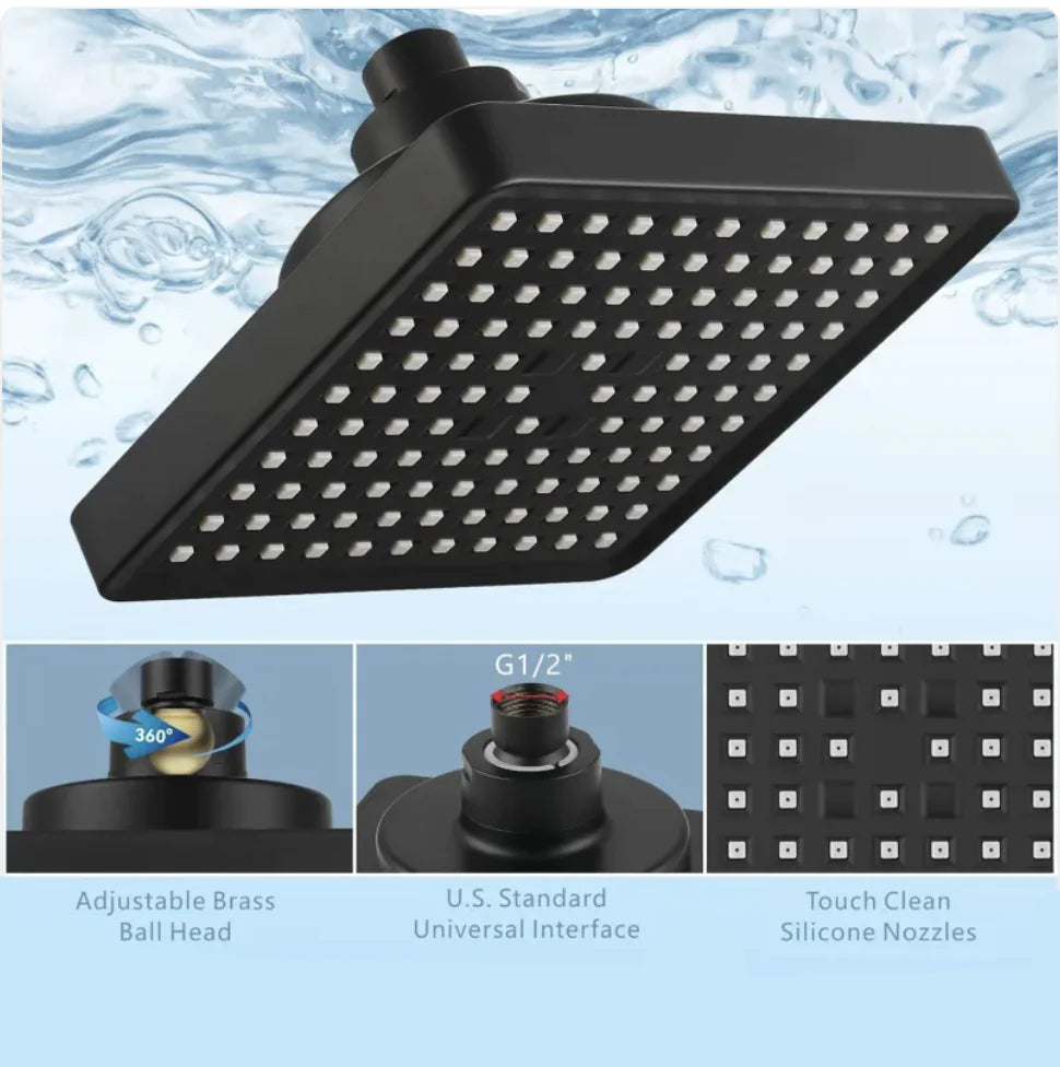 Schwisteen FilterSquare© Showerhead with Built-In Filter