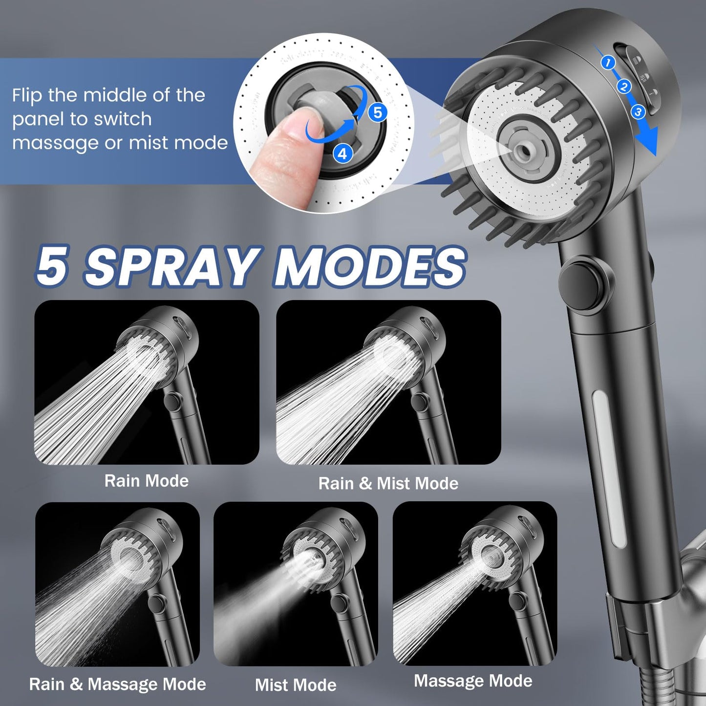 Schwisteen 2 Filtered Massaging Shower Head (Upgraded)
