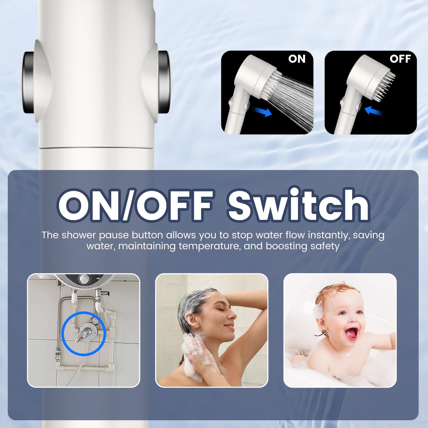 Schwisteen 2 Filtered Massaging Shower Head (Upgraded)