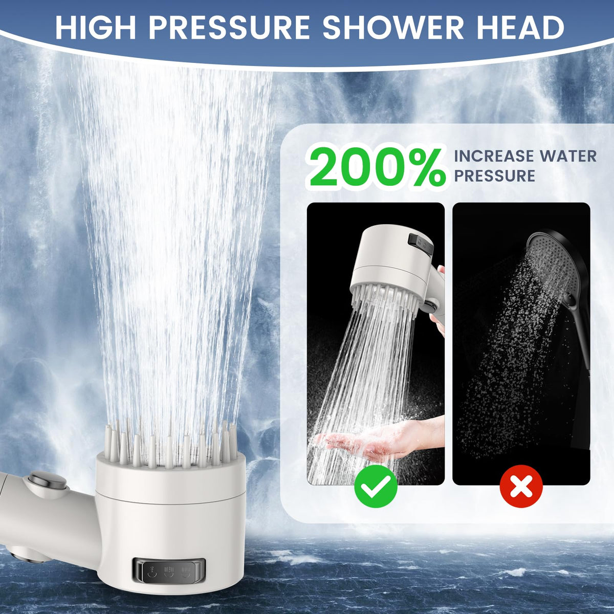 Schwisteen 2 Filtered Massaging Shower Head (Upgraded)