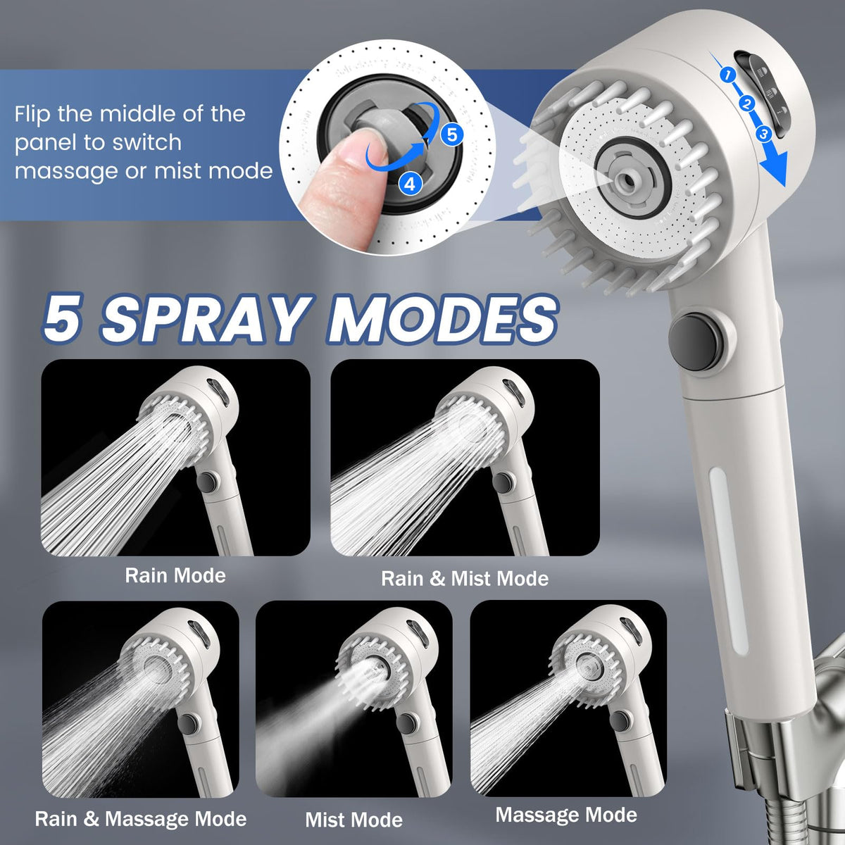 Schwisteen 2 Filtered Massaging Shower Head (Upgraded)